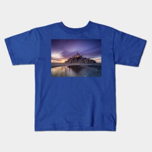 Mont St Michel Dusk Sunset Kids T-Shirt